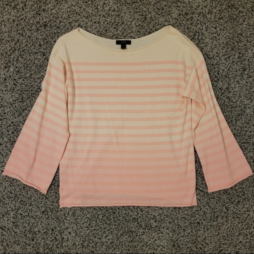 J. Crew Pink Gradient Striped Top
